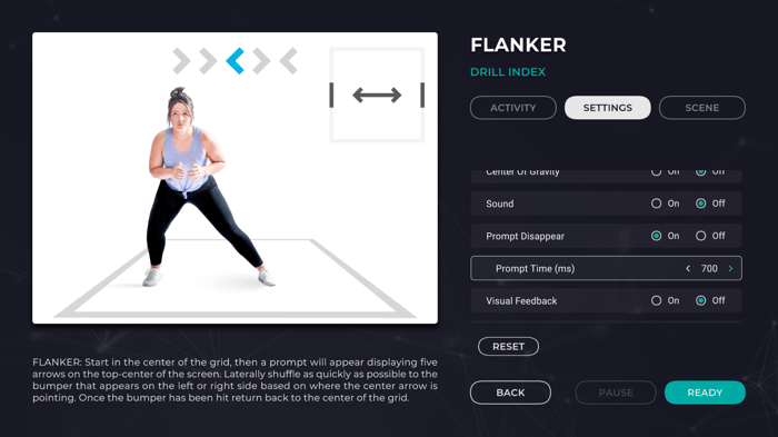 flanker drill settings prompt time change